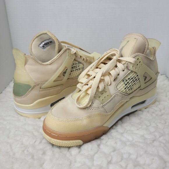 Nike Air Jordan 4 Retro SP x Off-White “Sail” Women' Size 8.5 US - CV9388-100. - Picture 7 of 12
